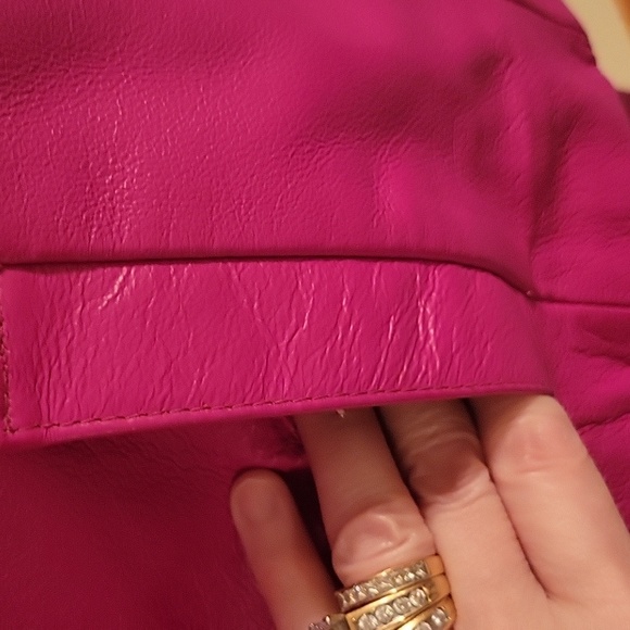 Spiegel Women's Hot Pink Leather Jacket Size 4. - Picture 4 of 6